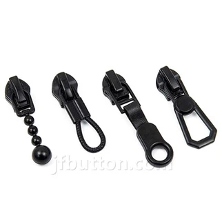 Slider logam hitam zipper