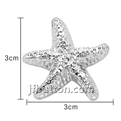 Butang shank starfish logam hiasan