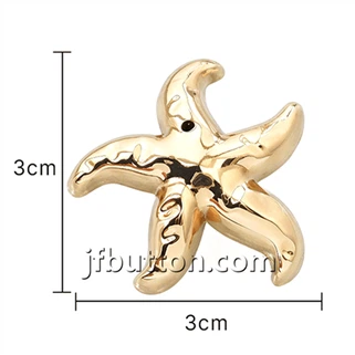 Butang Starfish Logam dengan Shank