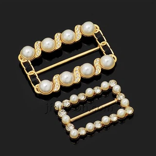 Pin tali pinggang mutiara persegi untuk pakaian