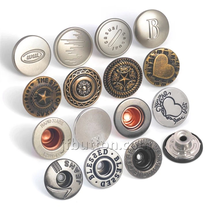 Zinc Alloy Jean Jacket Buttons