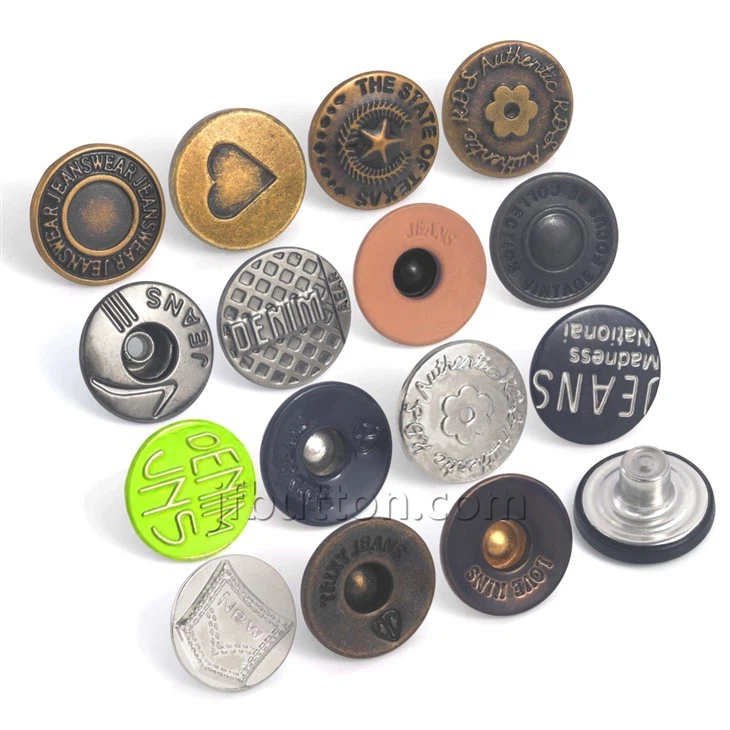 Zinc Alloy Jean Jacket Buttons