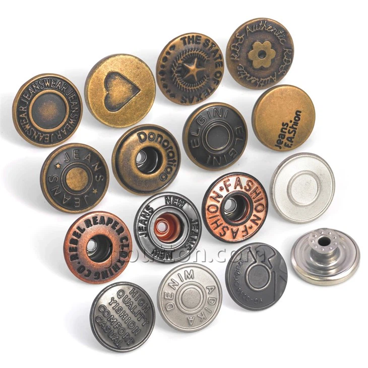 Zinc Alloy Jean Jacket Buttons