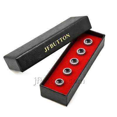Set Butang Baju Melayu Hitam Obsidian